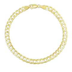 14K Yellow Gold 5.7mm Comfort Curb 8.5 Chain Bracelet with Lobster Lock