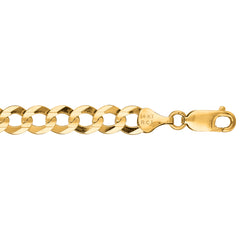 14K Yellow Gold 7mm Comfort Curb 24 Chain with Lobster Lock