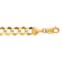14K Yellow Gold 24 8.2mm Comfort Curb Chain with Lobster Lock