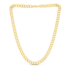 14K Yellow Gold 11.23mm Comfort Curb 24 Chain with Lobster Lock