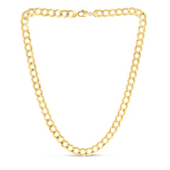 14K Yellow Gold 12.18mm Comfort Curb 24 Chain with Lobster Lock
