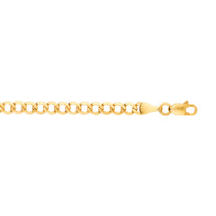 14K Yellow Gold 24 4.4mm Lite Curb Chain with Lobster Lock