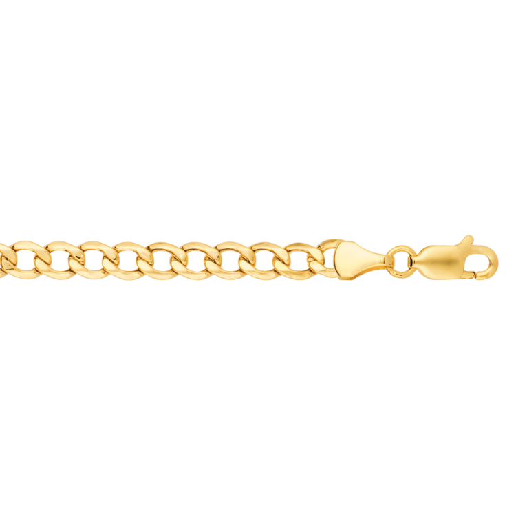 14K Yellow Gold 24 5.3mm Lite Curb Chain with Lobster Lock