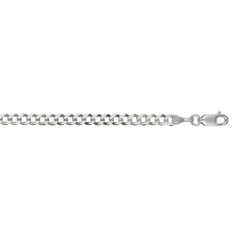 14K White Gold 3.6mm Comfort Curb 20 Chain with Lobster Lock