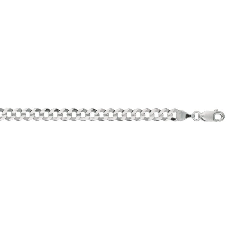 14K White Gold 4.7mm Comfort Curb 22 Chain with Lobster Lock