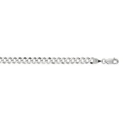 14K White Gold 4.7mm Comfort Curb 22 Chain with Lobster Lock