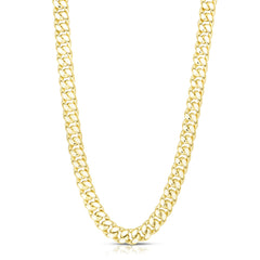 14K Yellow Gold 24 11.1mm Semi-Solid Classic Miami Cuban Chain with Box Lock