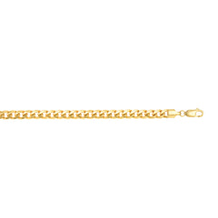 14K Yellow Gold 5.5mm Semi-Solid Miami Cuban 20 Chain with Lobster Lock