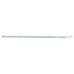 14K White Gold 7mm Semi-Solid Miami Cuban 24 Chain with Lobster Lock