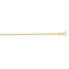 14K Yellow Gold 20 1.4mm Diamond Cut Royal Rope Chain with Spring Ring Clasp