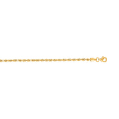14K Yellow Gold 30 2.5mm Diamond Cut Royal Rope Chain with Lobster Lock