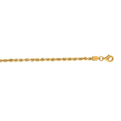 14K Yellow Gold 22 2.75mm Diamond Cut Royal Rope Chain with Lobster Lock