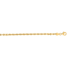 14K Yellow Gold 18 3mm Diamond Cut Royal Rope Chain with Lobster Lock