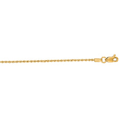 14K Yellow Gold 1.3mm Rope 18 Chain with Lobster Lock