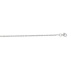 14K White Gold 1.6mm Diamond Cut Royal Rope 22 Chain with Lobster Lock