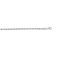 14K White Gold 3mm Diamond Cut Royal Rope 22 Chain with Lobster Lock