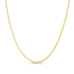 14K Yellow Gold 2.5mm Lite Rope 20 Chain with Lobster Lock