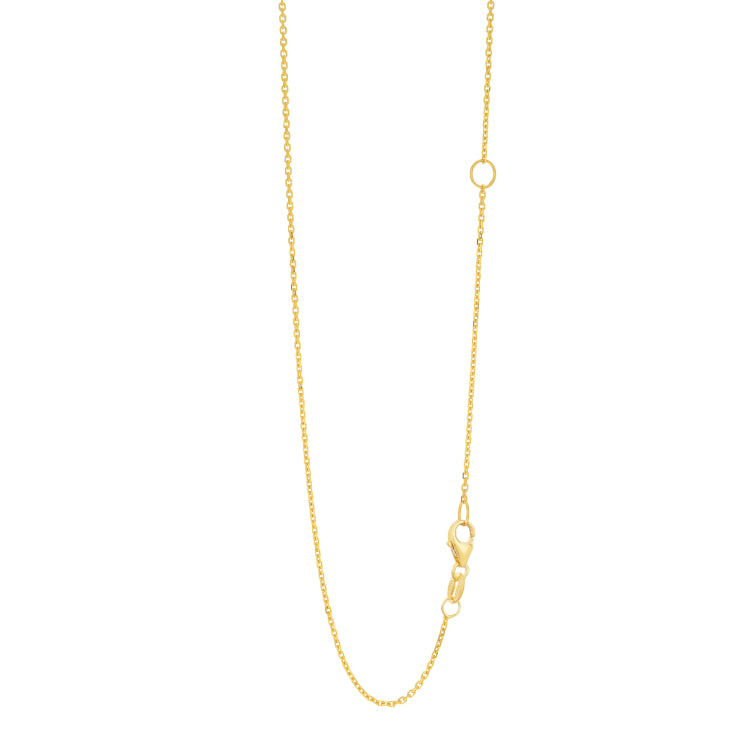 14K Yellow Gold 1.1mm Extendable Diamond Cut Cable 18 Chain (Jump Ring at 16 inch) with Lobster Lock