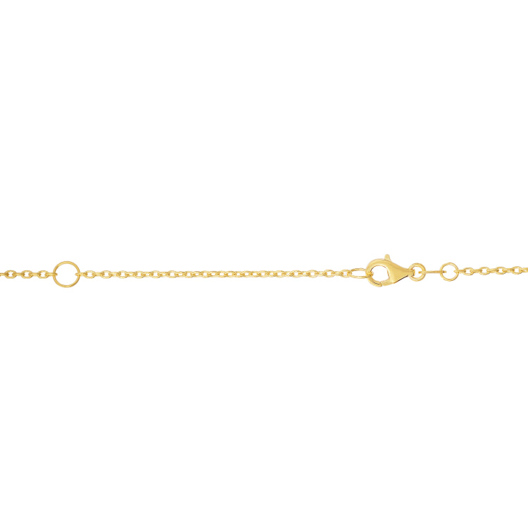 14K Yellow Gold 1.2mm Extendable Cable 18 Chain (Jump Ring at 16 inch) with Lobster Lock