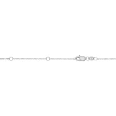 14K White Gold 0.87mm Double Extendable Diamond Cut Cable 18 Chain with Lobster Lock. Jump Ring at 16 and 17 inch.