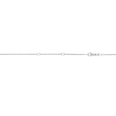 14K White Gold 1.1mm Double Extendable Diamond Cut Cable 18 Chain with Lobster Lock. Jump Ring at 16 and 17 inch.