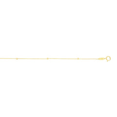 14K Yellow Gold 1.5mm Polished Cube Saturn 18 Chain with Spring Ring