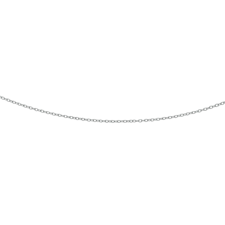 14K White Gold 2.3mm Textured Cable 18 Chain with Lobster Lock