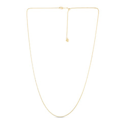 14K Yellow Gold 1.3mm Adjustable Popcorn 22 Chain with Lobster Lock