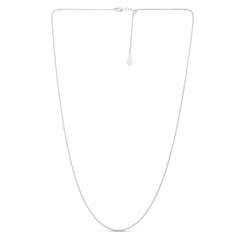 14K White Gold 1.3mm Adjustable Popcorn 22 Chain with Lobster Lock