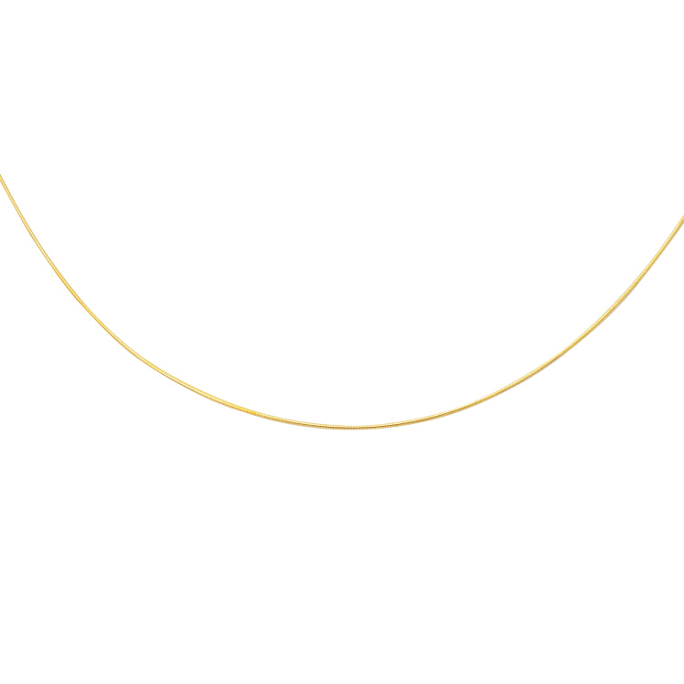 14K Yellow Gold 1mm Round Omega with Screw Back Lock