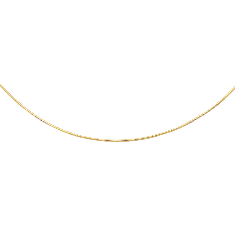 14K Yellow Gold 1.5mm Round 17 Omega with Screw Back Lock