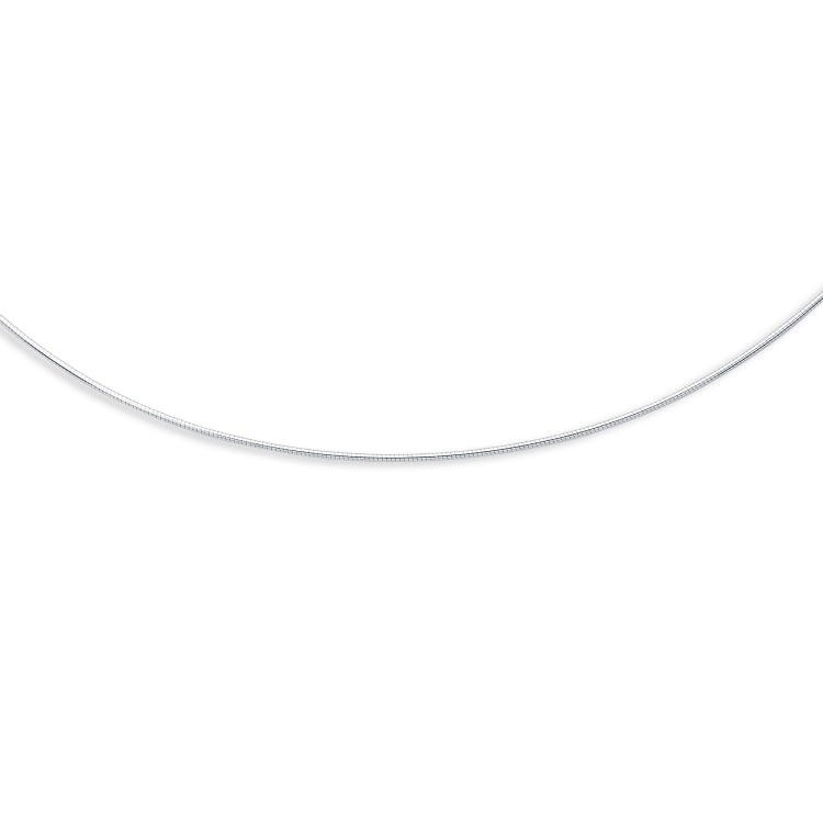 14K White Gold 1.5mm Round 17 Omega with Screw Back Lock