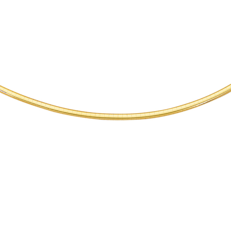 14K Yellow Gold 18 3mm Classic Omega with Box Lock
