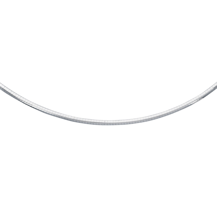 14K White Gold 16 4.4mm Classic Omega with Box Lock