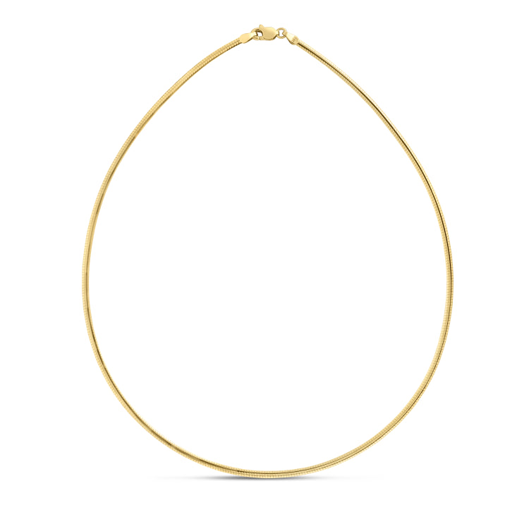 14K Yellow Gold 2mm Classic 18 Omega with Lobster Lock