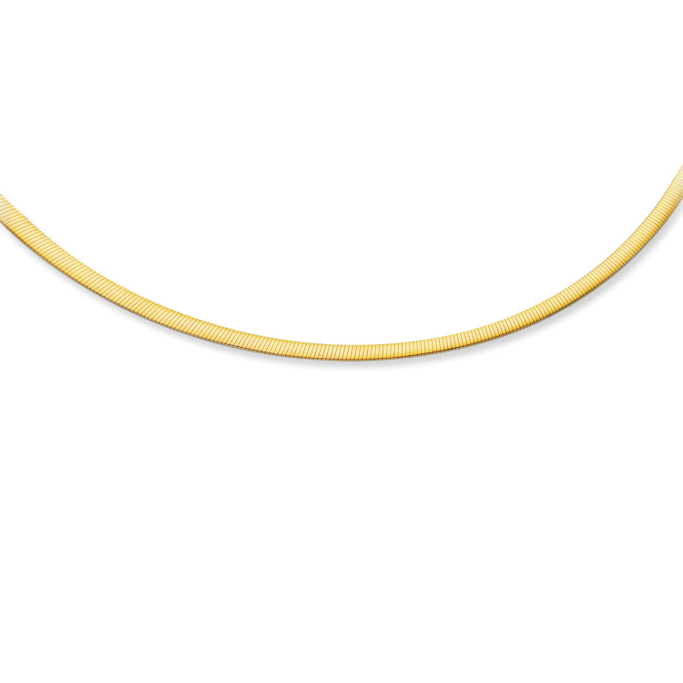 14K Gold 4mm Reversible Omega with Box Lock