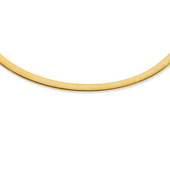 14K Gold 6mm Reversible Omega with Box Lock