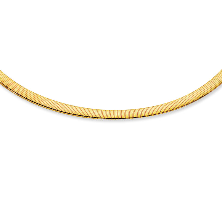 14K Gold 6mm Reversible 18 Omega with Box Lock