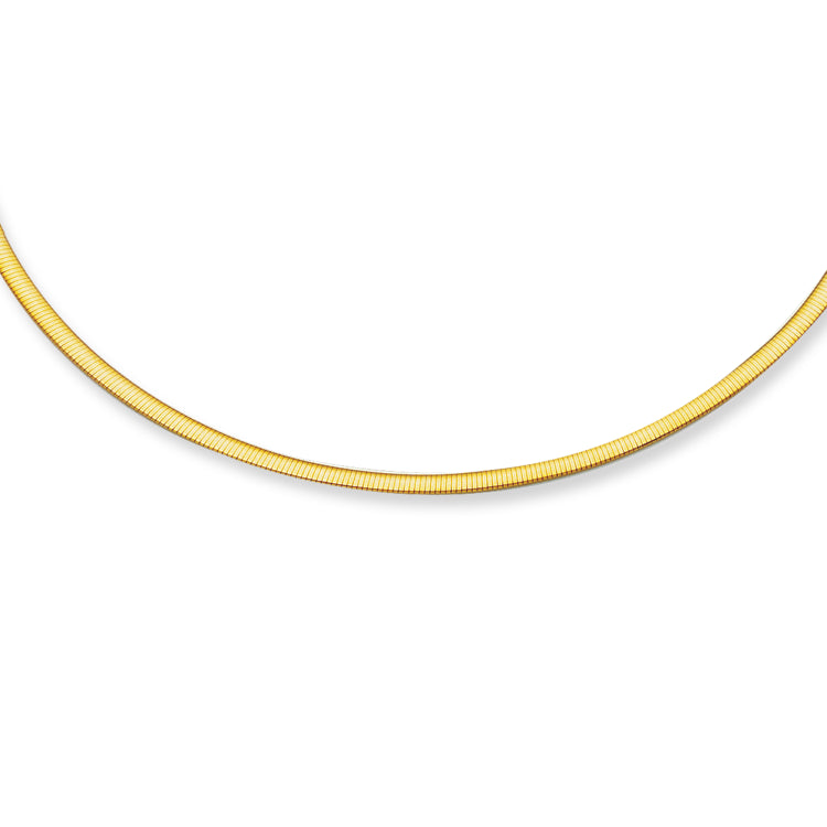 14K Gold 2.5mm Reversible Omega with Lobster Lock