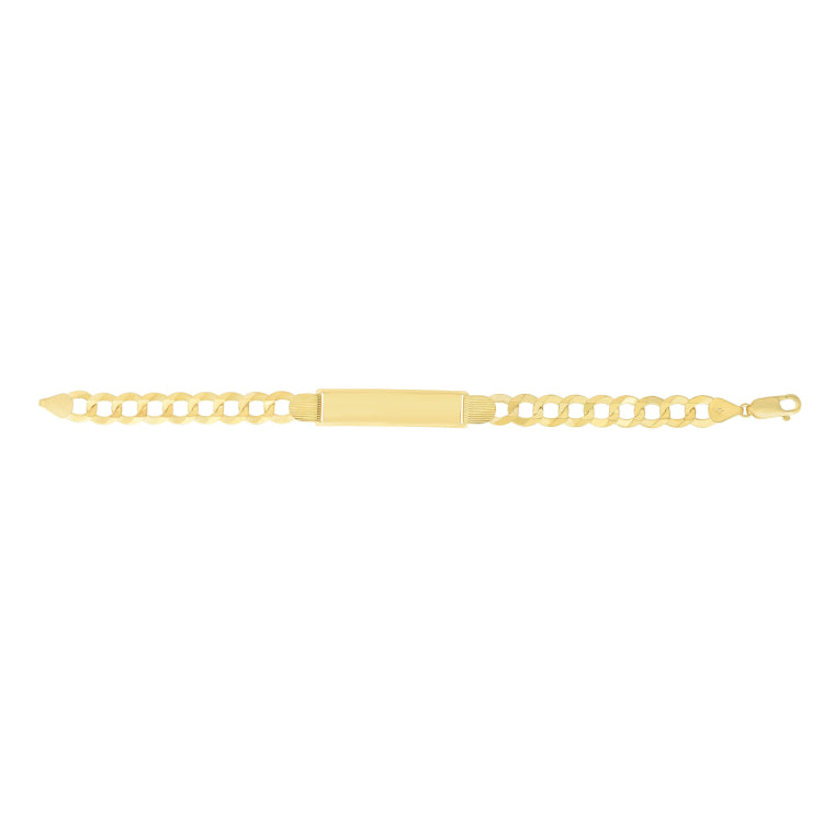 14K Yellow Gold 10mm Polished Curb ID 8.5 Bracelet