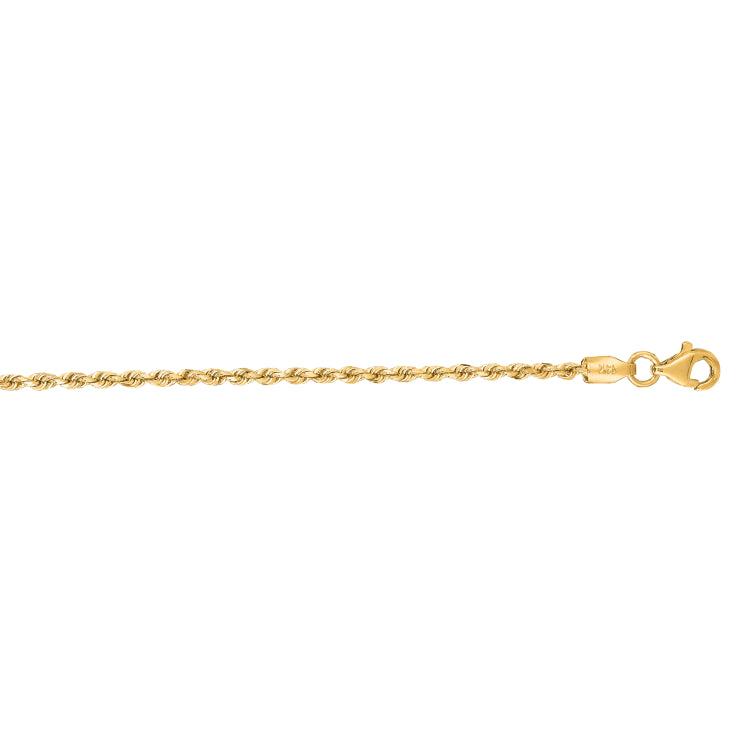 14K Yellow Gold 30 1.8mm Royal Rope Chain with Lobster Lock