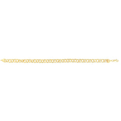 14K Yellow Gold 8 Lite Charm Bracelet with Lobster Clasp