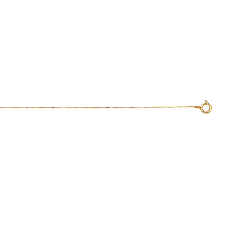 10K Yellow Gold .45mm Classic Box 18 Chain with Lobster Lock