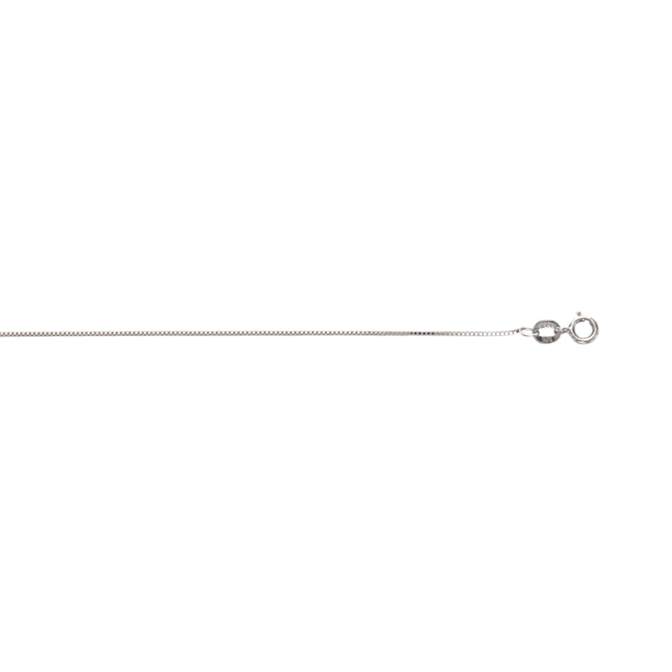 10K White Gold .6mm Classic Box 18 Chain with Spring Ring