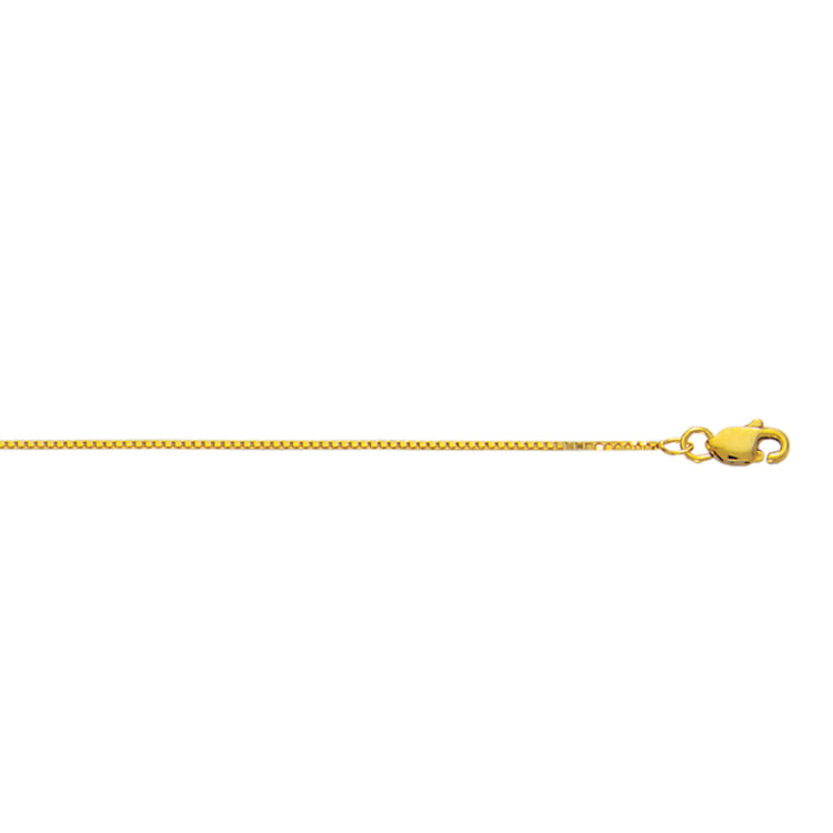10K Yellow Gold 0.78mm Classic Box 22 Chain with Lobster Lock