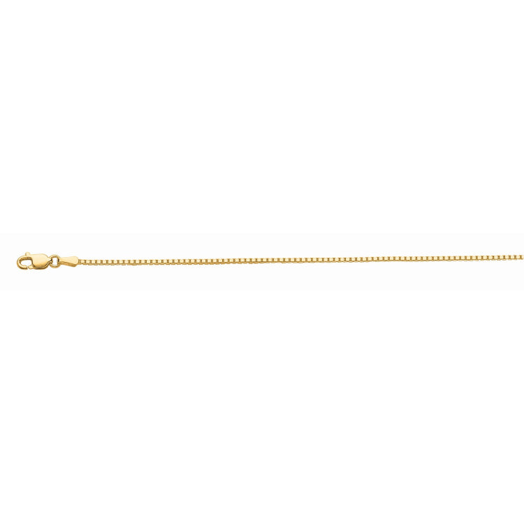 10K Yellow Gold 1.2mm Octagonal Box 22 Chain with Lobster Lock