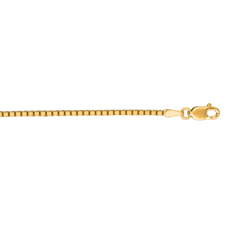 10K Yellow Gold 1.4mm Classic Box 24 Chain with Lobster Lock