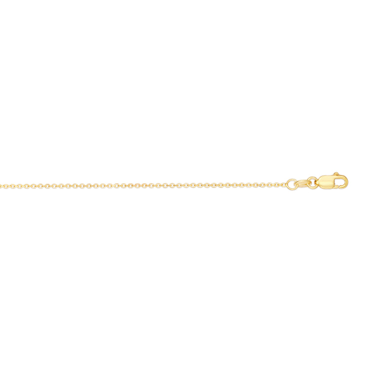 10K Yellow Gold 0.87mm Diamond Cut Cable 16 Chain with Lobster Lock