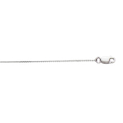 10K White Gold 0.87mm Diamond Cut Cable 18 Chain with Lobster Lock
