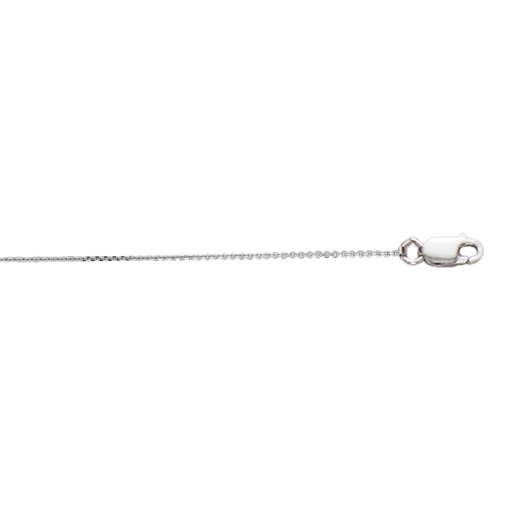 10K White Gold 0.87mm Diamond Cut Cable 20 Chain with Lobster Lock